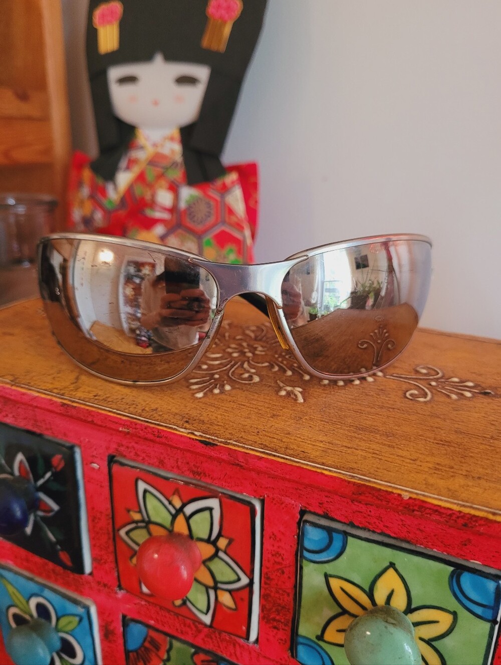 Harley-Davidson Silver Sports Wrap DOO5X Z874 Mirrored Lenses Sunglasses 85-110